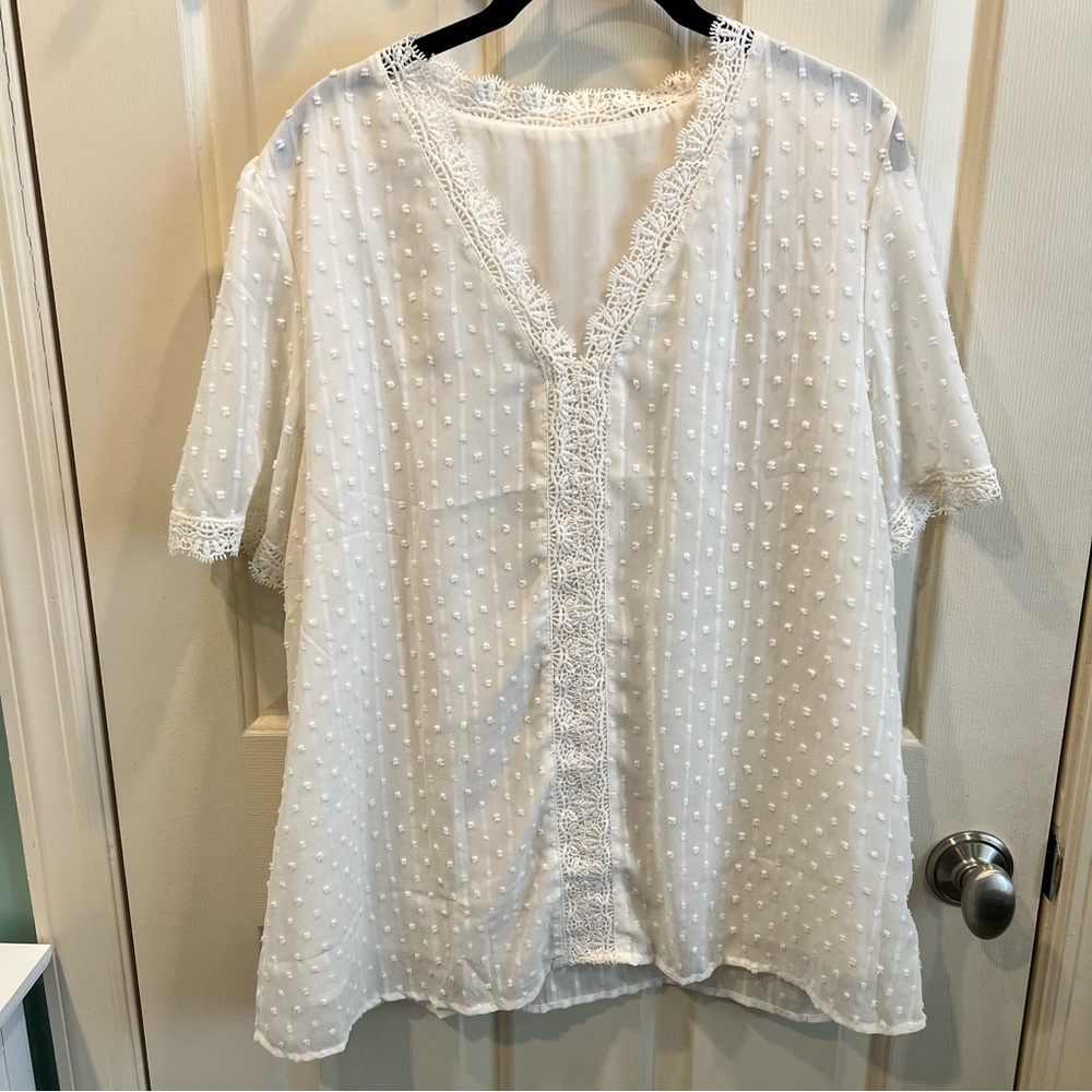 V neck blouse light cream